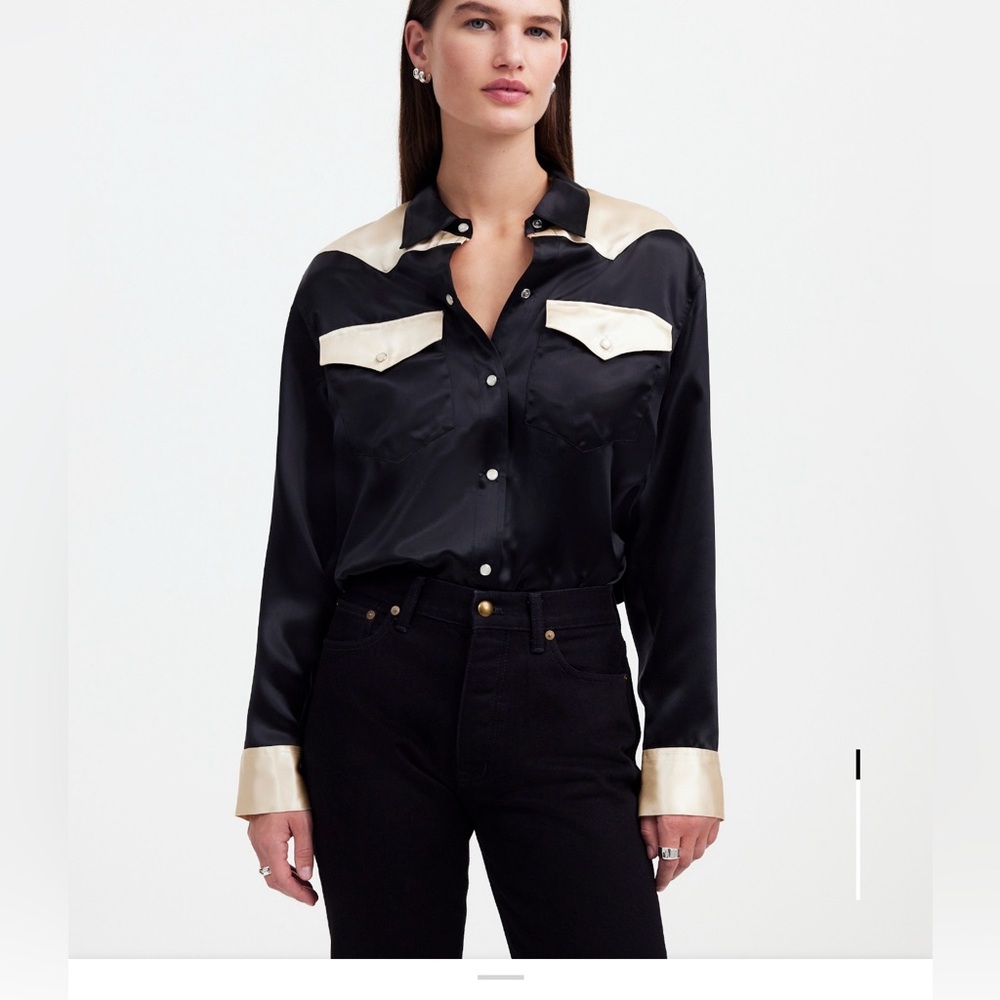 Madewell x Alexa Chung Satin Western Shirt